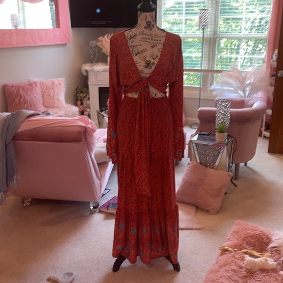 Bohemian Cropped Pheasant Blouse and Skirt Set❤️ - Picture 13 of 15